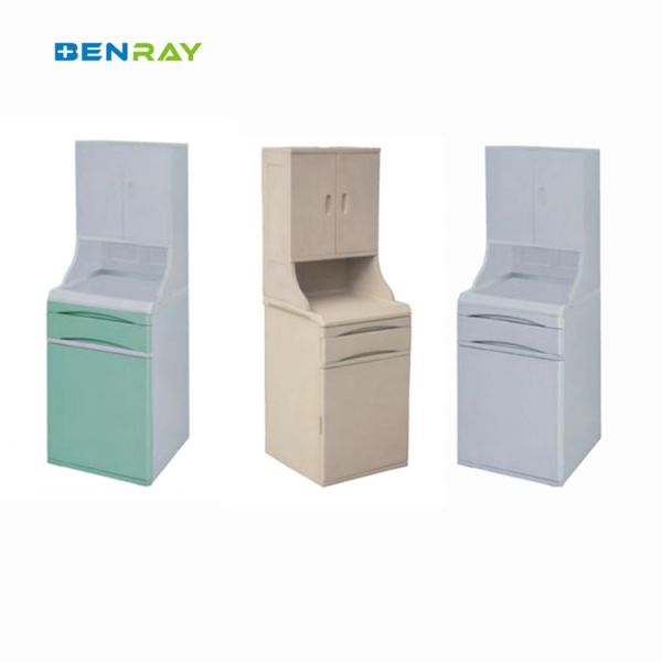 Больничная медицинская кровать из нержавеющей стали Боковая шкатулка с двумя боковыми вешалками для полотенцев