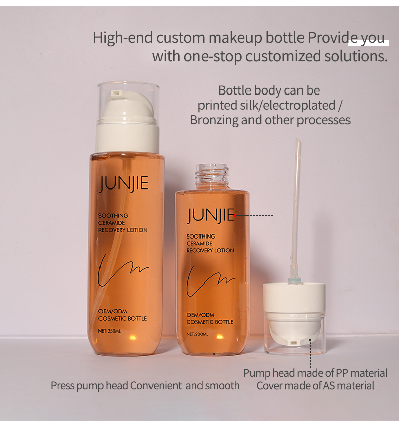 Custom Logo 200ml 250ml White Clear Thickened Bottle With White Lotion Pump For Body Oil Shampoo Conditioner