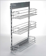 Кухни стороны тяги организатор шкафа вне, вытягивает вне корзину металла в утюге