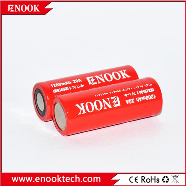 Rechargeable Lithium Ion Battery Cell 1200mAh 20A 3.7 V 18500 Lithium Battery