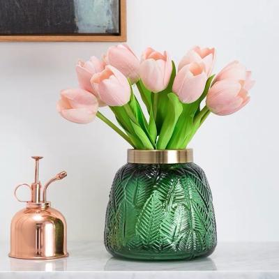 Decoração moderna de vasos de vidro transparente para guardar flores