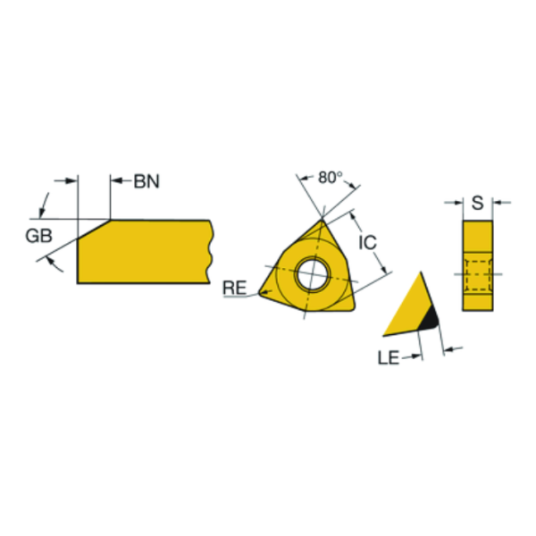 CNC Turning Inserts Wc-Co PVD Coating WNGA080408-6Z  HYC508 ，Applicable for all difficult-to-machine materials except superalloys