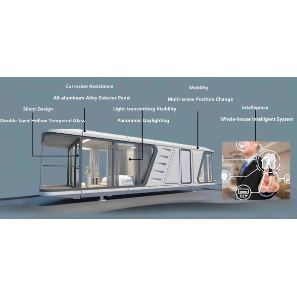 Steel Frame Space Capsule House For Camping And Outdoor Apartments