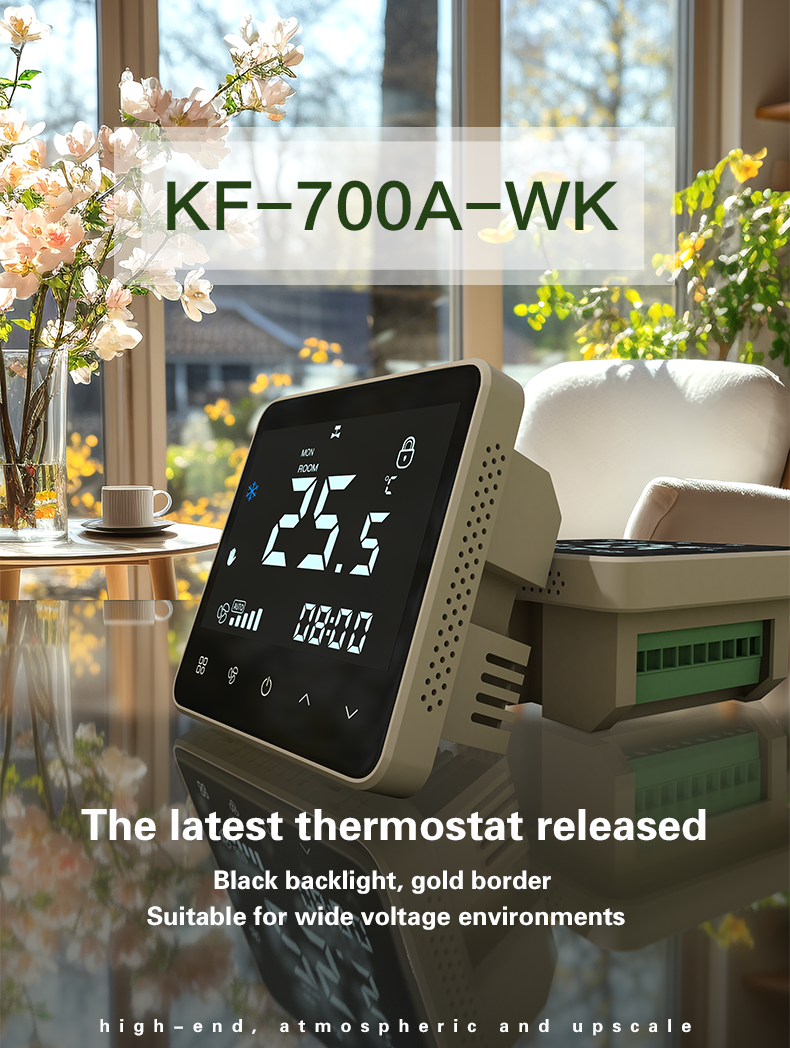 LCD Display Fan Coil Thermostat With Heating Cooling Ventilation Adjustable Fan Speed