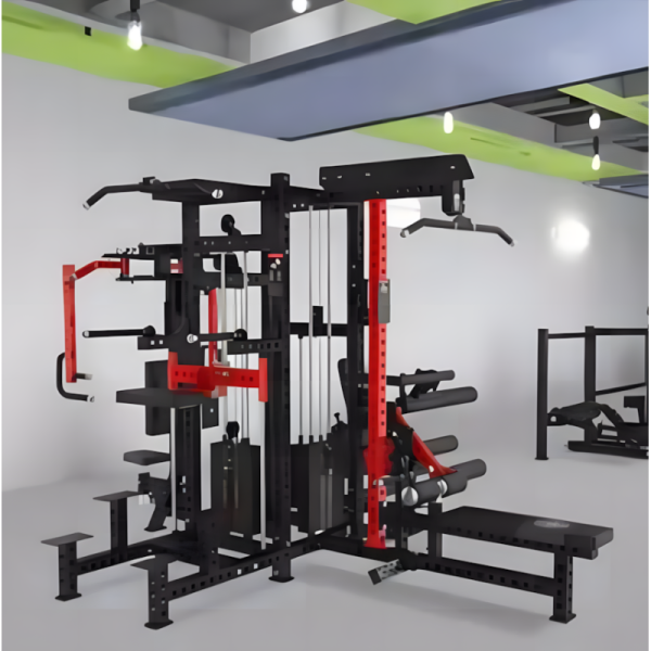 Four Person Station Flying Bird Gantry Smith Squat And Bench Press Machine Commercial Squat Stand Household Multifunctional Fitness