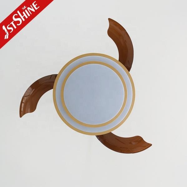 Ventilador de teto retrátil decorativo de ouro com motor de corrente contínua e serviço de soluções de iluminação