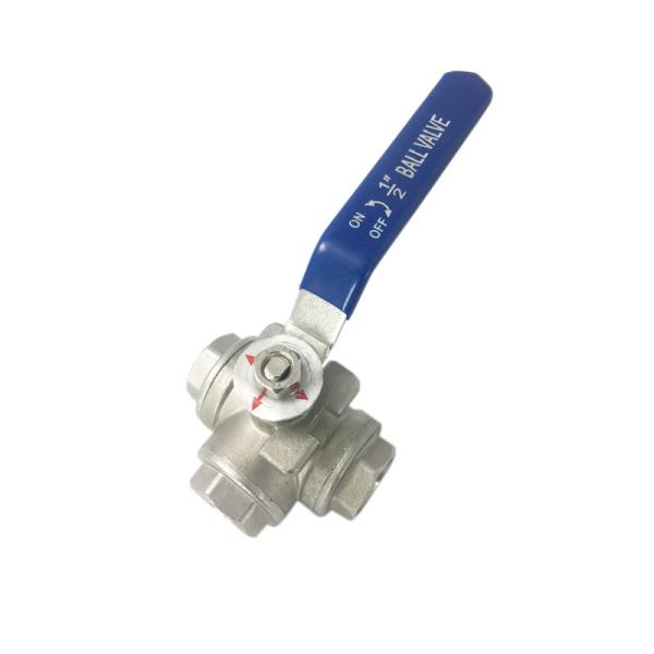 Three Way Ss304 Stainless Steel Valves Hydraulic Manual Swing Ball Valve