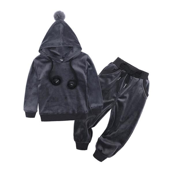 Sports Children'S Outfit Sets Leisure Gold Velvet Two Piece