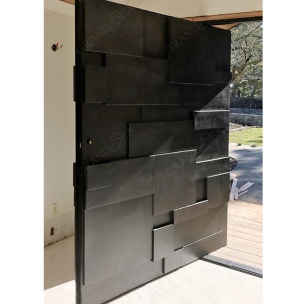 European Luxury House Front Modern Pivot Doors with Long Handle Wooden Entrance Door Modern Villa Main Door
