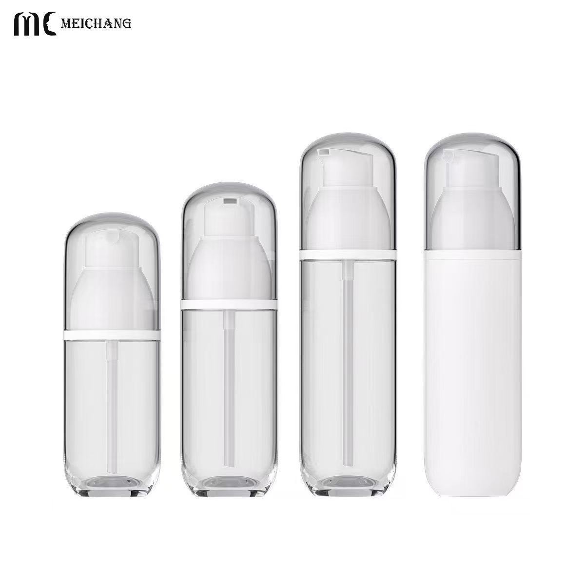 100ml 120ml 150ml Thick Wall Round Bottom PET Cosmetic Packaging Bottle, Lotion Pump & Fine Mist Spray Pump Options(MC-445)