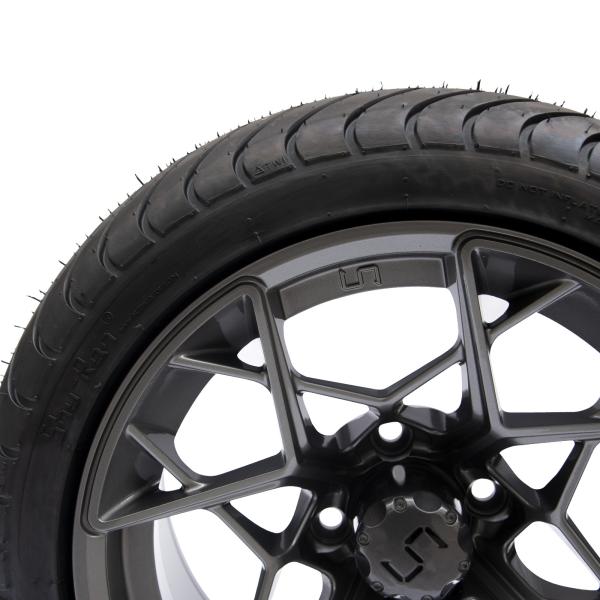 Gunmetal Finish 14 Inch Golf Cart Wheels And Tires 225/30-14 101.6 PCD 4x4 Bolt Pattern