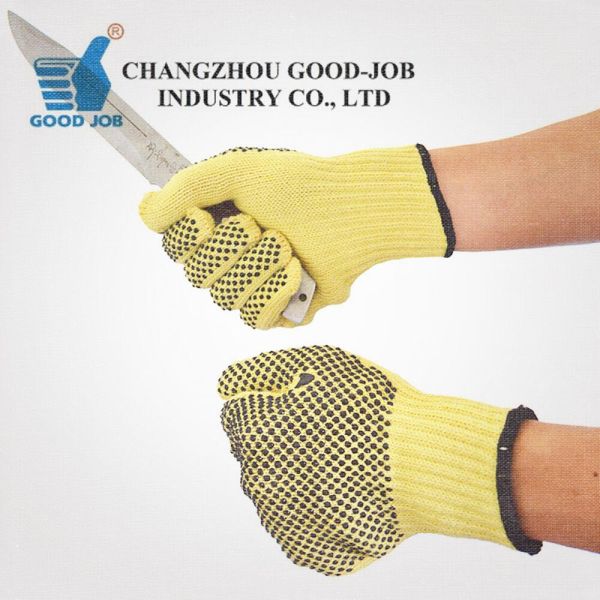 Волокно Aramid отрезало устойчивые перчатки работы выравнивает 5 покрытое с точками PVC