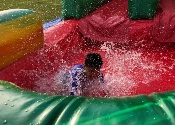 Popular Inflatable Backyard Water Slide And Pool Safe And Convenient Air Flap