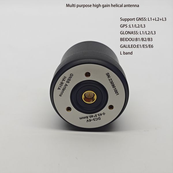 Helical Tri-band High Gain 35dBi Male UAV Anti-jamming IP67 Waterproof GNSS L1 L2 L5 GPS Receiver Antenna PC Material