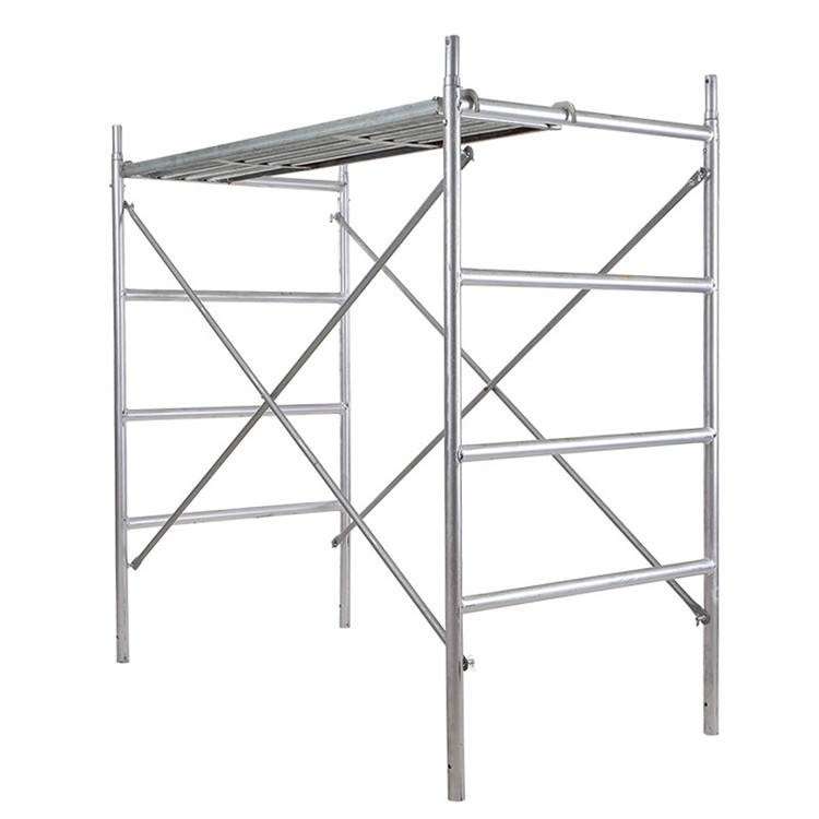 High Load Capacity Scaffolding Frame with Integrated Ladder and Secure Hook Locking System