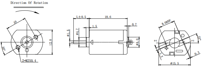 FF-030PK Motor 3V 5V Motor de cepillo de metal 12 mm * 15.5 mm para esfigmanómetro