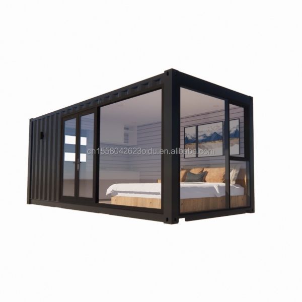 50/75/100mm Wave Sandwich Panel Wall Modern 20ft EU Prefabricated Container houses Wooden House Independent Garden Apartment for Hotel