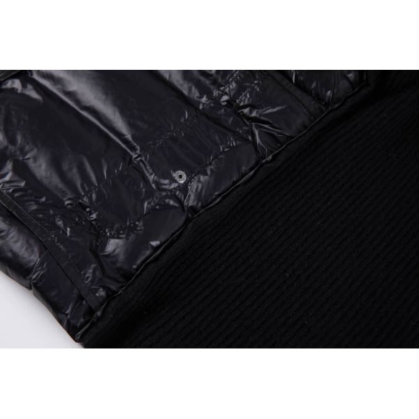 Men's Hybrid Knit Bomber Jacket with Lightweight Synthetic Padding and Ribbed Stand Collar