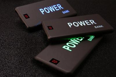 Custom Laser LED Logo Flashing Light Portable Mobile Power Bank 5000mAh for Promotional gift