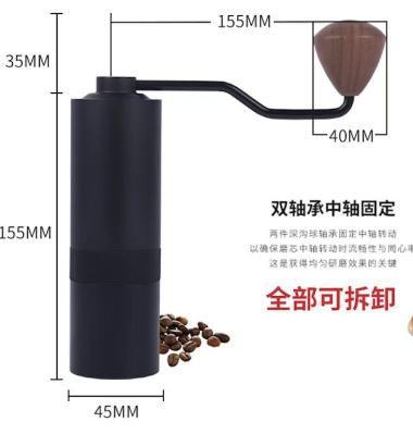 38mm Conical Burr Middle Manual Espresso Coffee Grinder With Walnut Handle