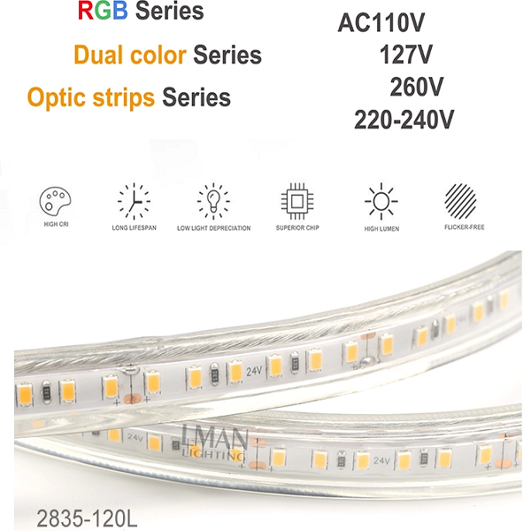 12V DC RGB 2835 2700K 30LEDS + 2835 6500K 30LEDSSmart Flexible RGBW LED Strip Light