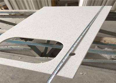 Classic White Quartz Bathroom Vanity Top , 100cm Molded Bathroom Countertops