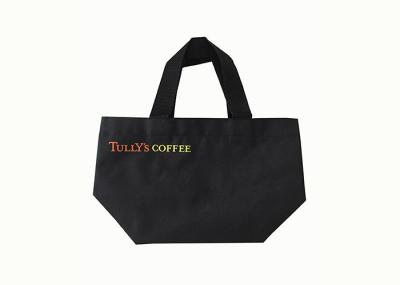 Black Embroidery 600D Polyester Tote Bags AZO Free Polyester Reusable Bags
