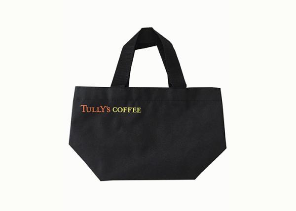 Black Embroidery 600D Polyester Tote Bags AZO Free Polyester Reusable Bags