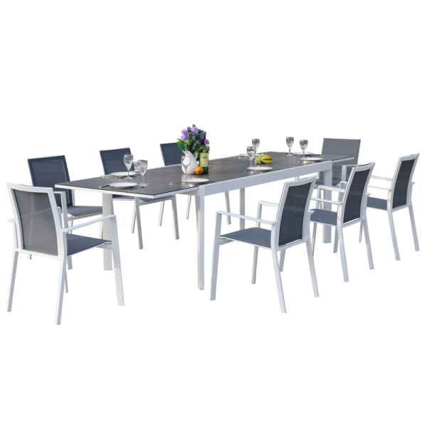 Outdoor Dinning Furniture Aluminium 9pcs Aluminium Garden Set