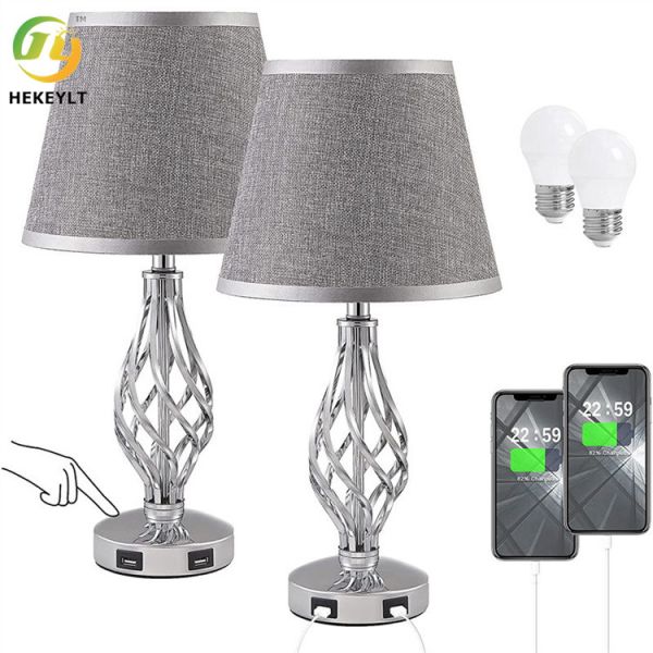 Ретро касание ухода за больным затемняя настольную лампу USB поручая для спальни гостиницы