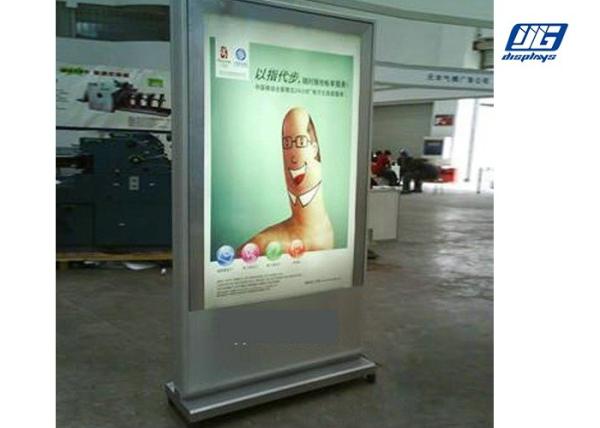 Stainless Steel Frame Free Standing Display Boards Customized Shape Door Open Type