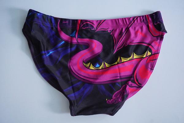 Dye Sublimated Colorful Male Swim Bikini With Drawstring Well Suited