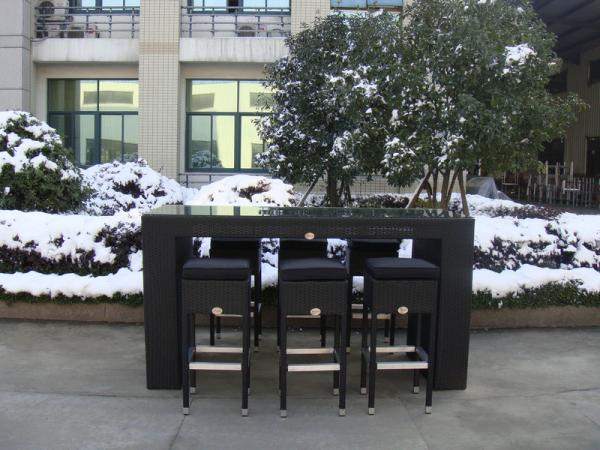 Outdoor Leisure Furniture Sets , Fashion Resin Wicker Bar Set