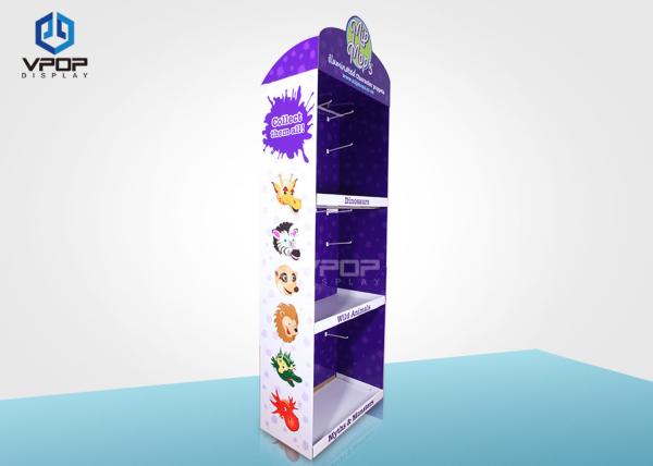 Eco - Friendly Cardboard Display Shelves , 3 Shelves Corrugated POP Floor Displays