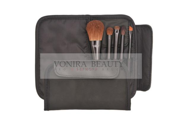 Natural Animal Hair Travel Size Makeup Brushes Cruelty Free 5Pcs