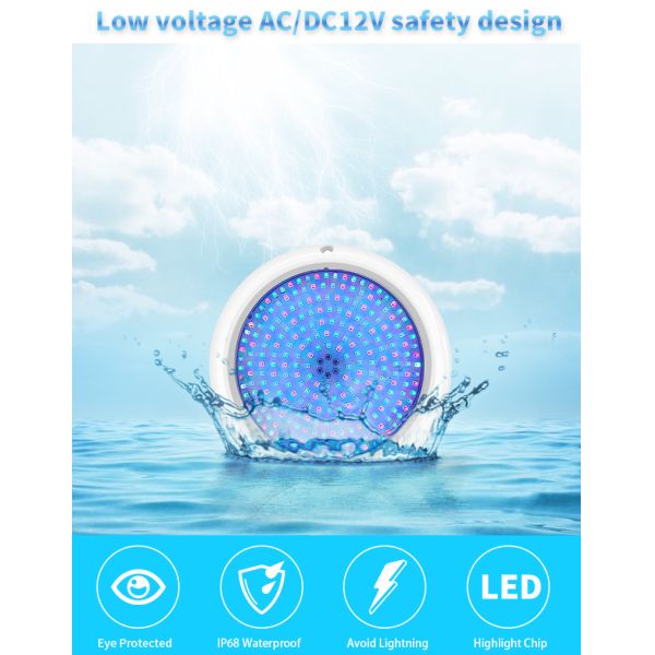 Résine fixée au mur en plastique universelle de la lumière 160MM de piscine de LED remplie