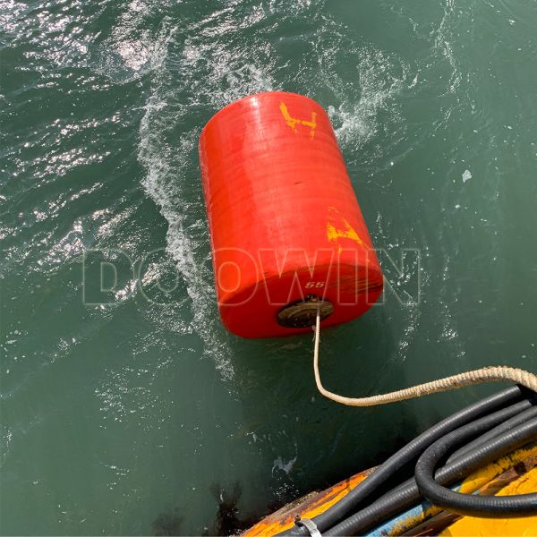 Cylindrical Offshore Mooring Buoy Orange With Polyurethane Skin