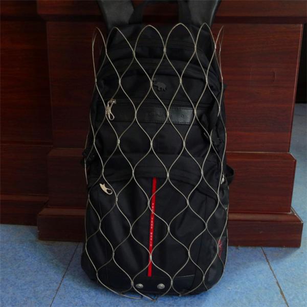 1.5mm Dia. Stainless Steel 316 Rope Mesh Anti-theft Mesh Bag for Backpack Protector