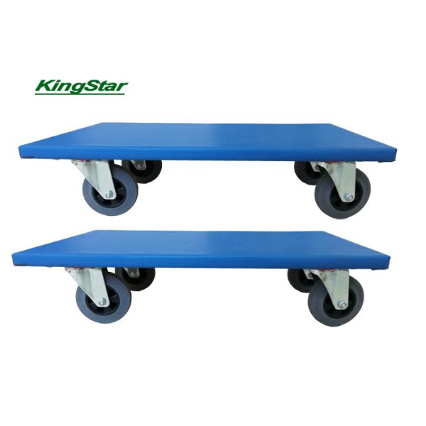 Heavy Duty Furniture Trolley 4 Wheel Moving Dolly With Blue Anti Slip Cover