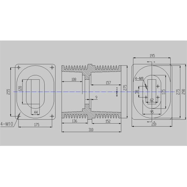 24KV Wall Through Bushing CE Certified Epoxy Resin Bushing For Switchgear Panels
