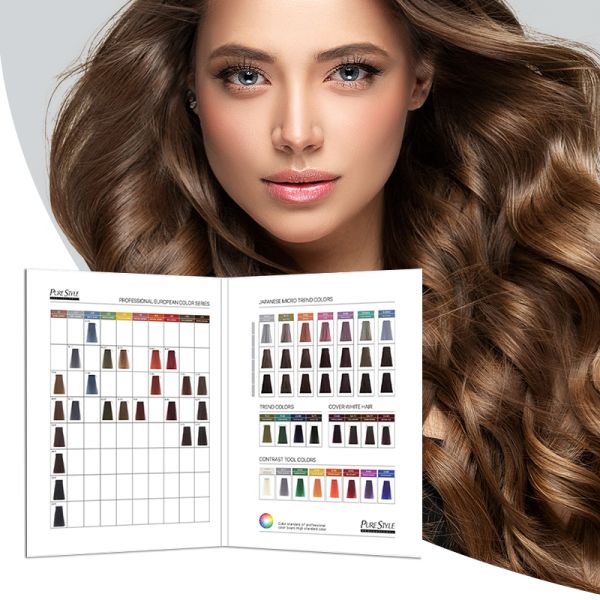 Purestyle Professional Salon Custom Hair Color Chart Book Hair Dye Color Chart Swatches Premium Quality
