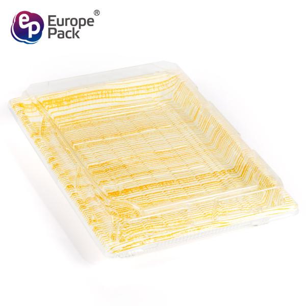 Most popular lower price rectangle takeaway wood grain plastic sushi box