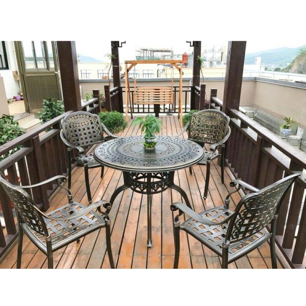 Patio Outdoor Furniture Leisure Balcony Garden Metal Table and Chairs Sets for Cafe and Dining