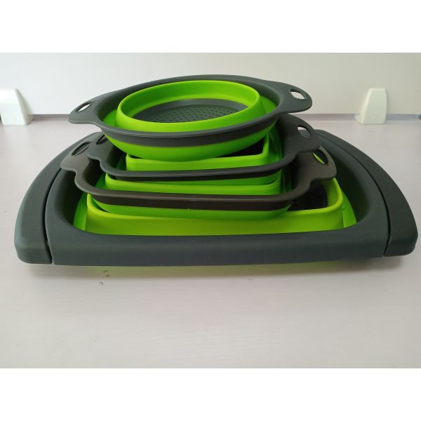 Cooking Drain Basket Silicone Kitchen Tools For Washing Vegetable / Fruit
