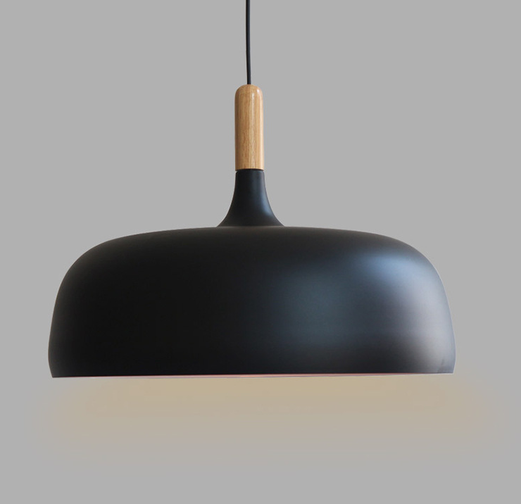 White / Black 32*23cm Nordic Aluminum Modern Wood Ceiling Light