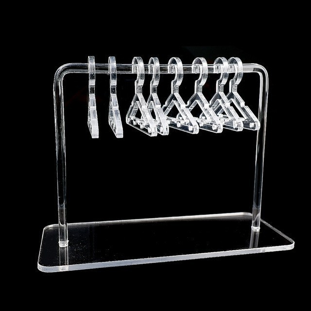 Acrylic Earring Jewelry Display Stand Mini Earring Hanger Rack with Coat Hangers