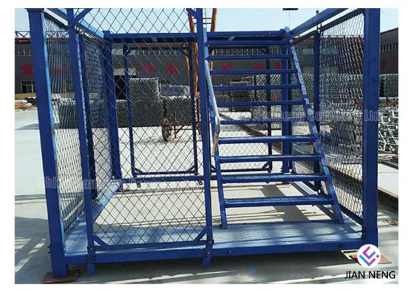 Multi Functional Convenient Steel Ladder Cage Spray Painted For Maintenance