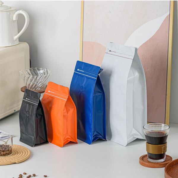 Customized Design Gravure Printed Surface Versatile Usage Flat Bottom Zipper Bag Reusable Coffee Package Bag