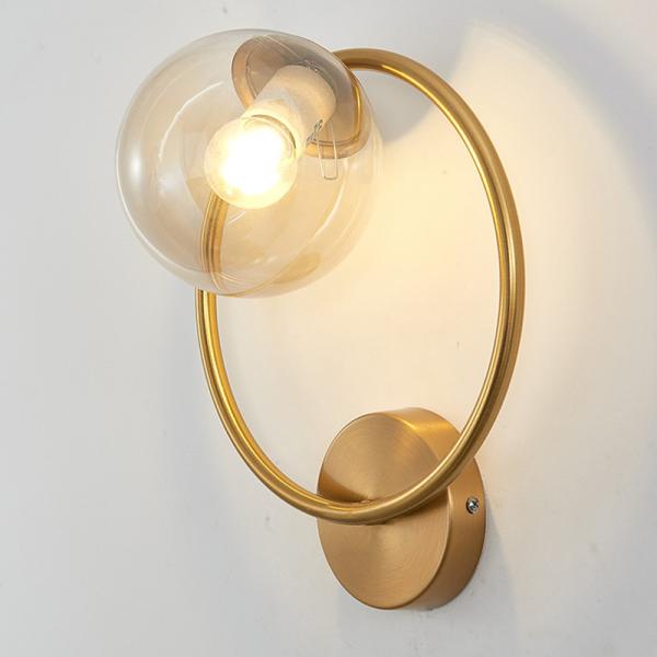 Post-modern Simple interior Wall Lamp Glass Bedroom Light luxury Round Corridor Stair round wall light(WH-OR-93)