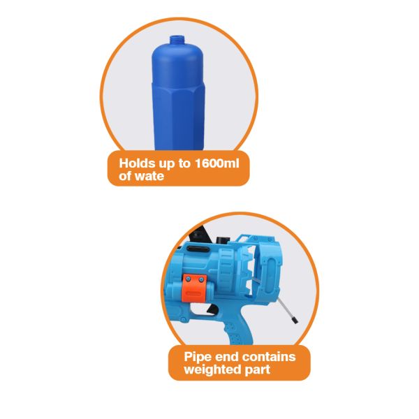 ABS 1600ml Water Squirt Gun 480g 10 Meters With Air Pressure Pump